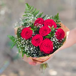 Rosy Posy - 7 roses (red / blue)