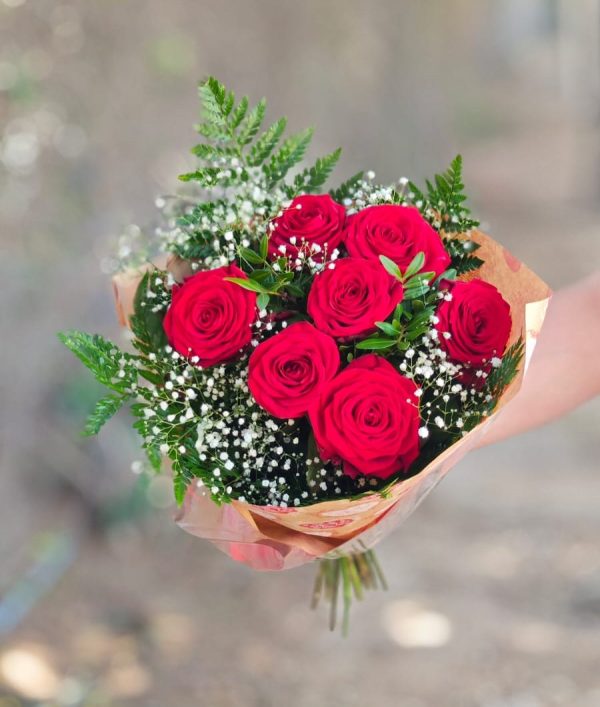 Rosy Posy - 7 roses (red / blue)