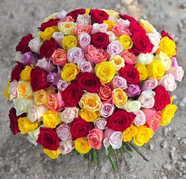 Symphony of Love - 101 Mixed Roses - Image 2